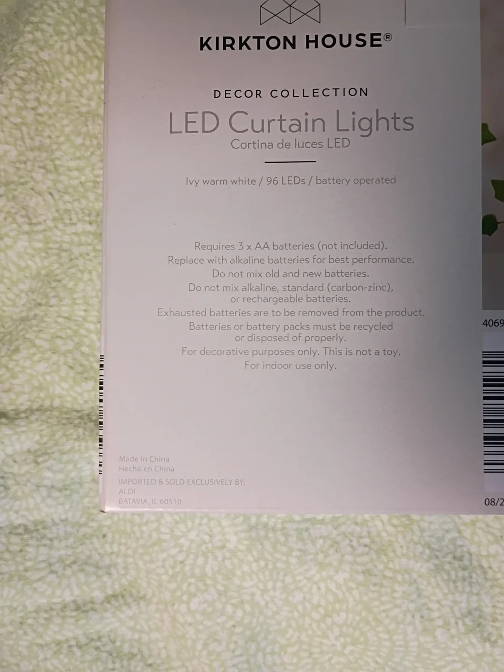 LED Curtain String Lights - Green Ivy